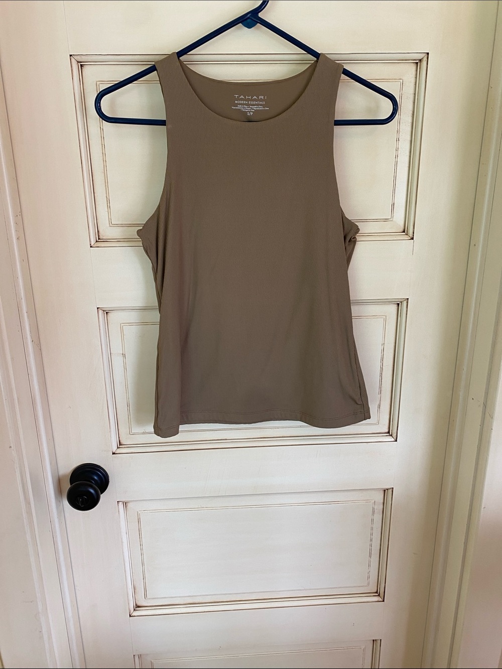 Tahari Neutral Taupe Crewneck Tank